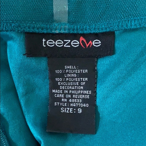 Teeze Me Mini Corkscrew Dress Emerald Sz 9 - Picture 3 of 3